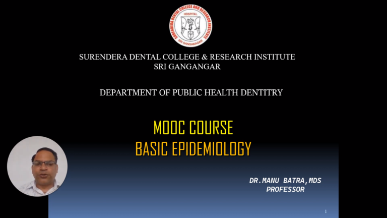 Public Health Dentistry LMS lectures 2023 : Basic Epidemiology